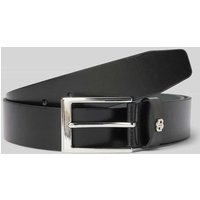 BOSS Ledergürtel mit Label-Applikation Modell 'Emal' in Black, Größe 100 von Boss