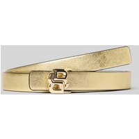 BOSS Ledergürtel mit Logo-Applikation Modell 'Icon' in Gold, Größe 85 von Boss