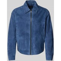 BOSS Lederjacke mit Leistentaschen Modell 'Malbano' in Ocean, Größe 54 BOSS Lederjacke mit Leistentaschen Modell 'Malbano' in Ocean, Größe 54 von Boss
