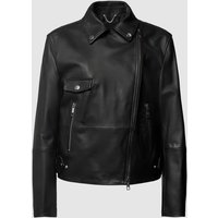 BOSS Black Women Lederjacke mit Reverskragen Modell 'Sajina' in Black, Größe 38 von BOSS Black Women