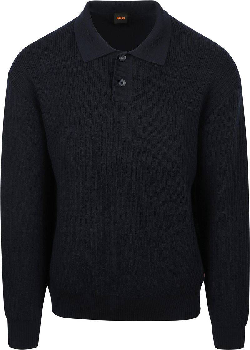 BOSS Longsleeve Poloshirt Kotor Navy - Größe L von Boss