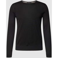 BOSS Longsleeve in melierter Optik Modell 'Leno' in Black, Größe XXL von Boss