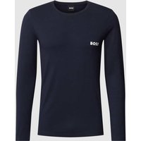 BOSS Longsleeve mit Label-Stitching Modell 'Infinity' in Dunkelblau, Größe XXL von Boss