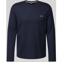 BOSS Longsleeve mit Label-Stitching in Marine, Größe XL von Boss