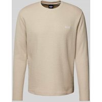 BOSS Longsleeve mit Label-Stitching in Sand, Größe L von Boss