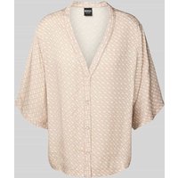 BOSS Loose Fit Pyjama-Hemd aus Satin in Beige, Größe M von Boss