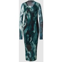 BOSS Midikleid in Crinkle-Optik Modell 'Eviba' in Petrol, Größe XL von Boss