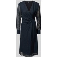 BOSS Knielanges Kleid mit V-Ausschnitt Modell 'Dosala' in Marine, Größe 38 von Boss