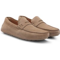 BOSS Mokassins aus Veloursleder mit Label-Prägung von Boss