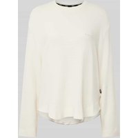 BOSS Oversized Sweatshirt mit Label-Stitching Modell 'OTTOMAN' in Offwhite, Größe S von Boss