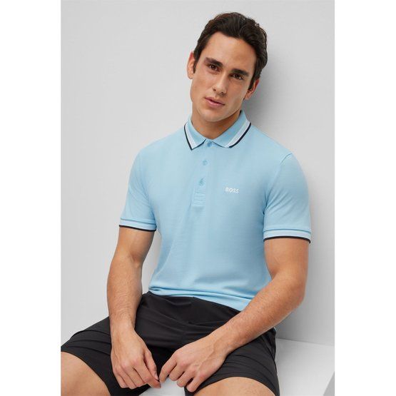 BOSS Paddy regular fit Halbarm Polo hellblau von Boss