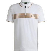 BOSS Pariq The Open Halbarm Polo weiß von Boss