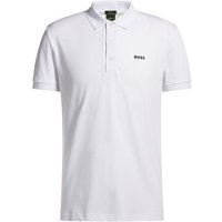 BOSS Paule Rib Halbarm Polo weiß von Boss
