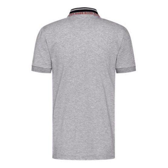 BOSS Paule slim fit Halbarm Polo hellgrau melange von Boss