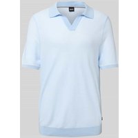 BOSS Poloshirt mit V-Ausschnitt Modell 'Januluca' in Hellblau, Größe XL von Boss