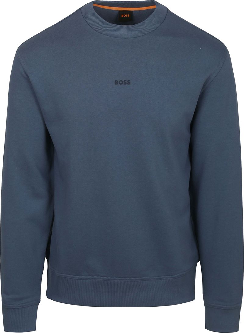 BOSS Pull Smallcrew Blau - Größe M von Boss