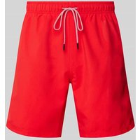 BOSS Regular Fit Badeshorts mit Label-Print Modell 'Orca' in Rot, Größe XL von Boss