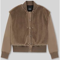 BOSS Regular Fit Bomberjacke mit abnehmbarer Weste aus Kunstfell in Mud, Größe 38 von Boss