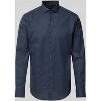 BOSS Regular Fit Business-Hemd mit Knopfleiste in Marine, Größe 43 von Boss