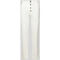 BOSS Black Women Regular Fit Jeans mit Knopfleiste Modell 'ADA' in Offwhite, Größe 31 von BOSS Black Women