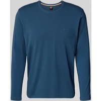 BOSS Regular Fit Langarmshirt aus Baumwoll-Mix Modell 'MIX&MATCH' in Dunkelblau, Größe M von Boss