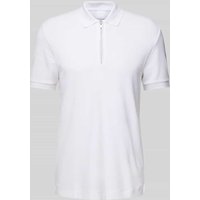 BOSS Regular Fit Poloshirt mit Reißverschluss Modell 'Paras' in Weiss, Größe XXL von Boss