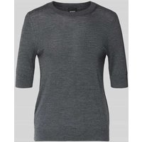 BOSS Regular Fit Pullover aus reiner Schurwolle Modell 'FARBELLA' in Dunkelgrau Melange, Größe XXL von Boss