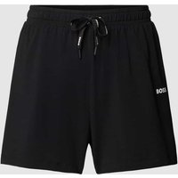 BOSS Regular Fit Pyjama-Shorts mit Label-Print in Black, Größe L von Boss