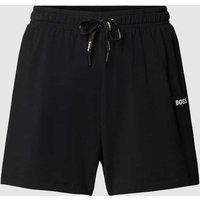 BOSS Black Women Regular Fit Pyjama-Shorts mit Label-Print in Black, Größe M von BOSS Black Women