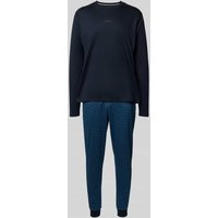 BOSS Regular Fit Pyjama aus reiner Baumwolle in Marine, Größe XXL von Boss