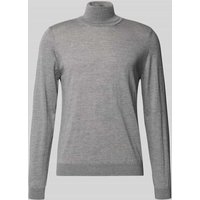 BOSS Regular Fit Rollkragenpullover aus reiner Schurwolle Modell 'MUSSO' in Hellgrau, Größe M von Boss