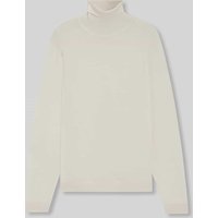 BOSS Regular Fit Rollkragenpullover aus reiner Schurwolle Modell 'MUSSO' in Offwhite, Größe M von Boss