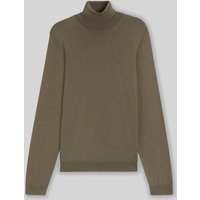BOSS Regular Fit Rollkragenpullover aus reiner Schurwolle Modell 'MUSSO' in Schlamm, Größe XXL von Boss