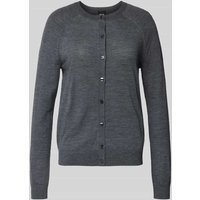 BOSS Regular Fit Strickjacke aus reiner Schurwolle Modell 'FONAMI' in Dunkelgrau Melange, Größe XXL von Boss