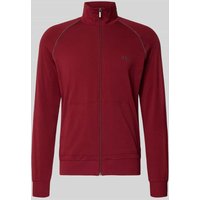 BOSS Regular Fit Sweatjacke aus Baumwoll-Mix in Dunkelrot, Größe XXL von Boss