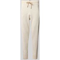 BOSS Regular Fit Sweatpants aus Baumwoll-Schurwoll-Mix Modell 'IDRICO' in Offwhite, Größe M von Boss
