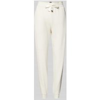 BOSS Regular Fit Sweatpants mit Seiden-Anteil in Offwhite, Größe XL von Boss