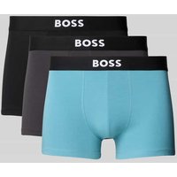 BOSS Regular Fit Trunks aus Baumwoll-Elasthan-Mix im 3er-Pack in Aqua, Größe XXL von Boss
