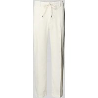 BOSS Regular Tapered Fit Leinenhose mit Tunnelzug Modell 'Kane' in Weiss, Größe 50 von Boss