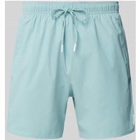 BOSS Relaxed Fit Badeshorts mit Label-Print Modell 'Iconic' in Hellblau, Größe XXL von Boss