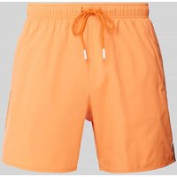 BOSS Relaxed Fit Badeshorts mit Label-Print Modell 'Iconic' in Orange, Größe M von Boss
