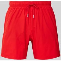 BOSS Relaxed Fit Badeshorts mit Label-Print Modell 'Iconic' in Rot, Größe S von Boss
