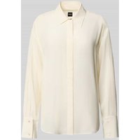 BOSS Relaxed Fit Bluse aus reiner Seide Modell 'BINALIA' in Offwhite, Größe 42 von Boss