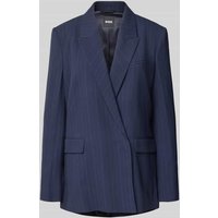 BOSS Relaxed Fit Longblazer mit Nadelstreifen in Marine, Größe 40 von Boss