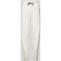 BOSS Relaxed Fit Sweatpants mit Tunnelzug Modell 'STRIPE' in Offwhite, Größe M von Boss