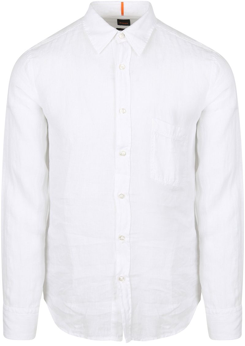 BOSS Relegant Hemd Leinen Weiß - Größe XL von Boss