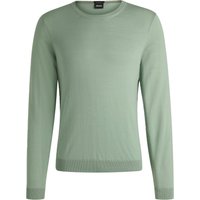 BOSS Rundhals-Pullover aus leichtem Schurwollstrick in L von Boss