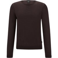 BOSS Rundhals-Pullover aus leichtem Schurwollstrick in M von Boss