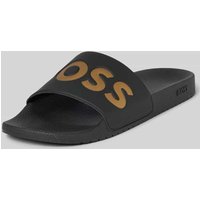 BOSS Slides mit Label-Print Modell 'Aryeh' in Gold, Größe 46 von Boss