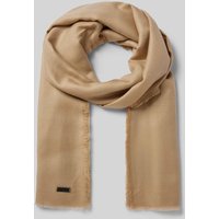 BOSS Schal mit Fransen Modell 'Sayver' in Beige, Größe 1 von Boss